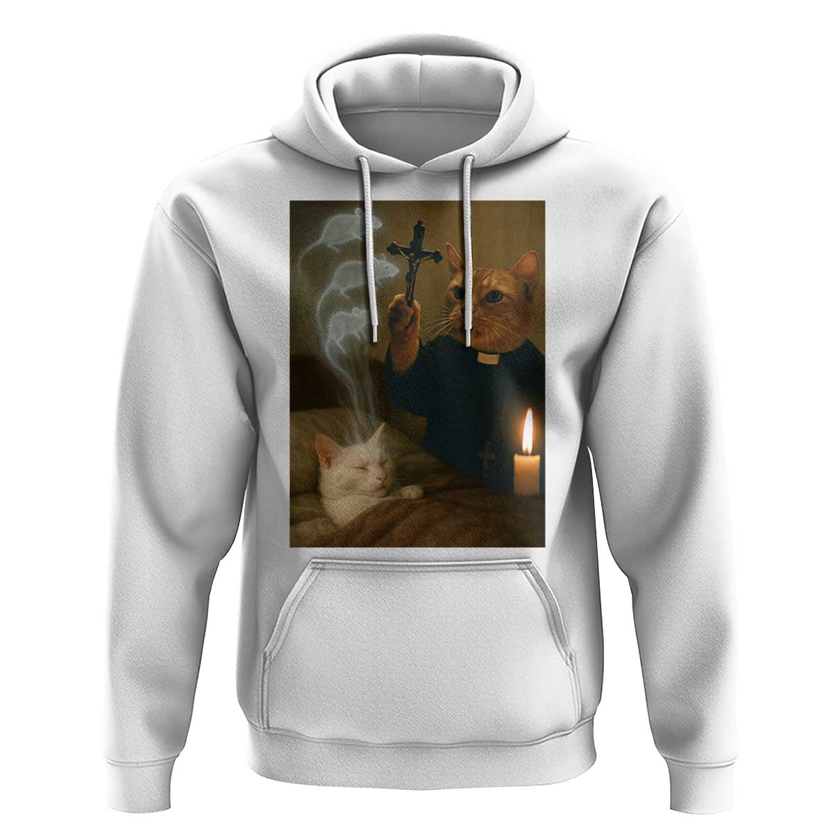 Funny Exorcist Cat Meme Hoodie Dark Humor Cat - Wonder Print Shop