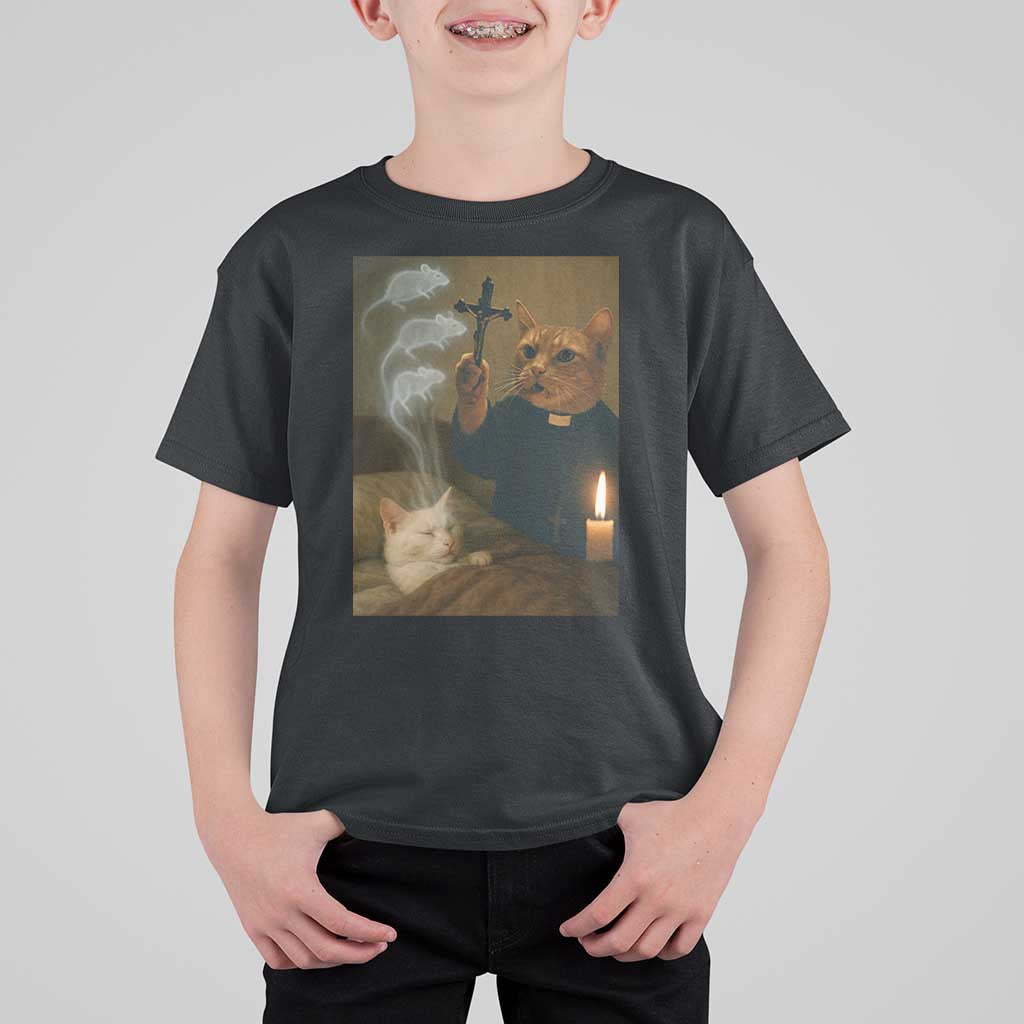 Funny Exorcist Cat Meme T Shirt For Kid Dark Humor Cat - Wonder Print Shop