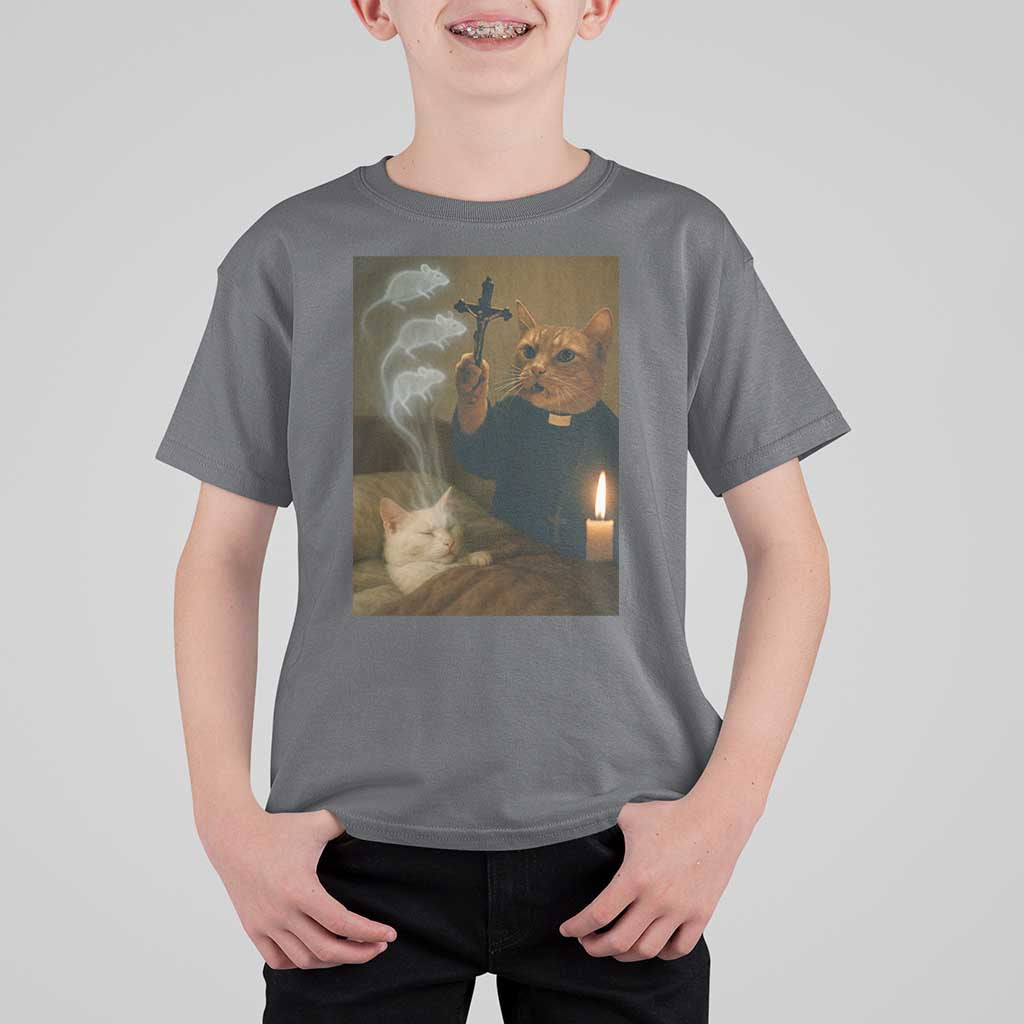 Funny Exorcist Cat Meme T Shirt For Kid Dark Humor Cat - Wonder Print Shop