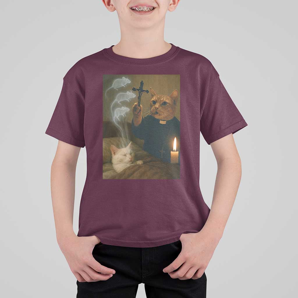 Funny Exorcist Cat Meme T Shirt For Kid Dark Humor Cat - Wonder Print Shop