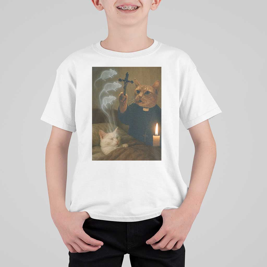 Funny Exorcist Cat Meme T Shirt For Kid Dark Humor Cat - Wonder Print Shop
