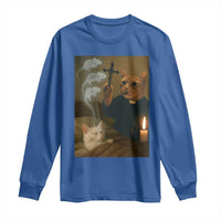 Funny Exorcist Cat Meme Long Sleeve Shirt Dark Humor Cat - Wonder Print Shop