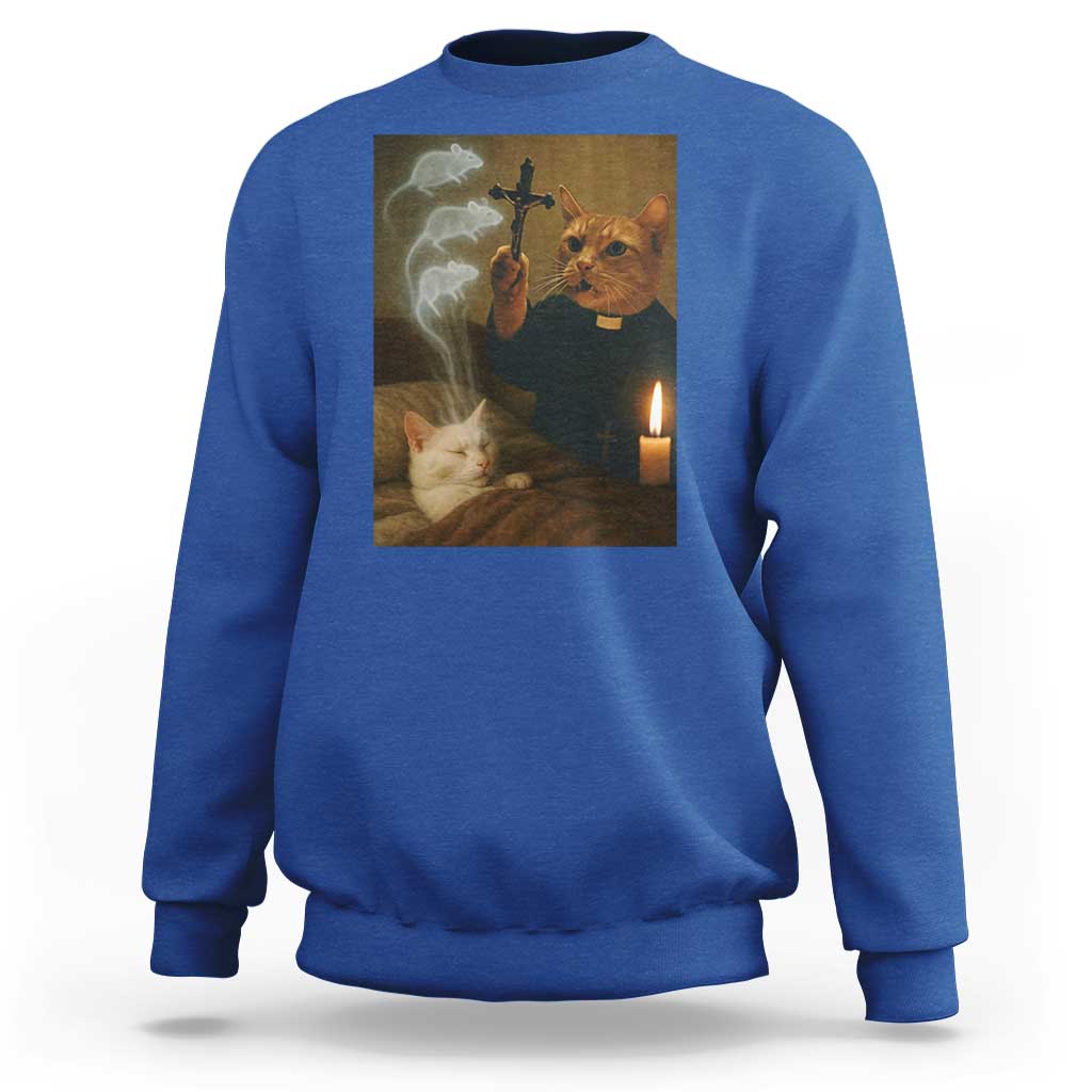 Funny Exorcist Cat Meme Sweatshirt Dark Humor Cat - Wonder Print Shop