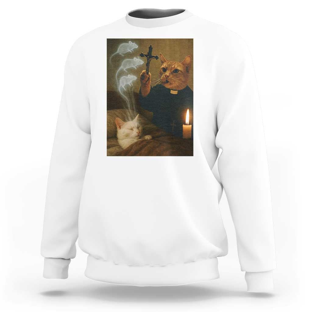 Funny Exorcist Cat Meme Sweatshirt Dark Humor Cat - Wonder Print Shop