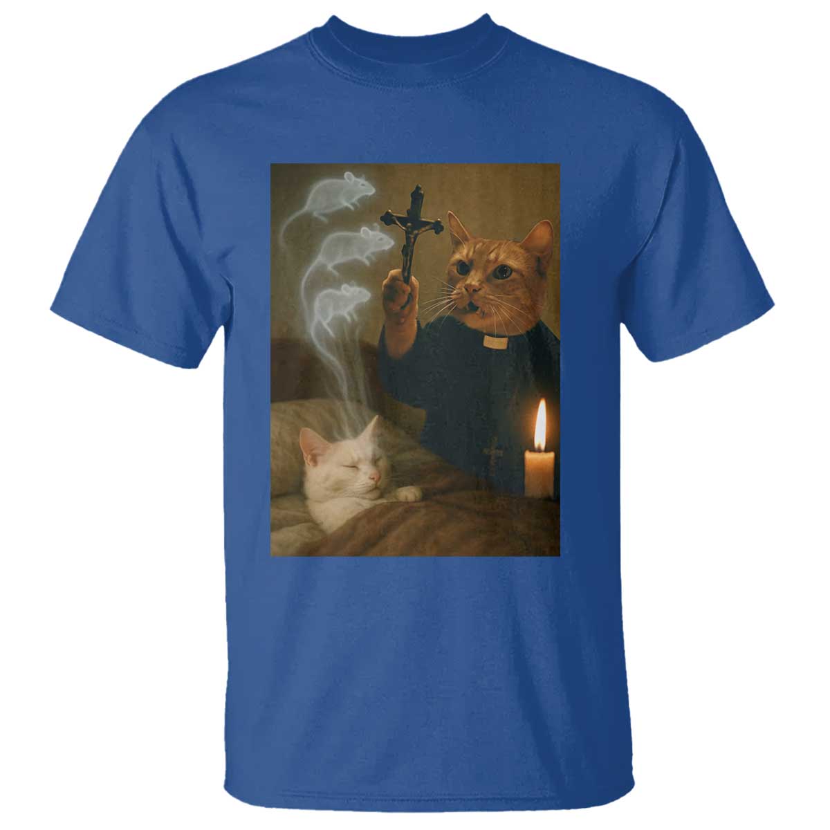 Funny Exorcist Cat Meme T Shirt Dark Humor Cat - Wonder Print Shop