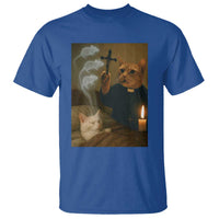 Funny Exorcist Cat Meme T Shirt Dark Humor Cat - Wonder Print Shop