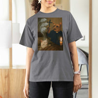 Funny Exorcist Cat Meme T Shirt For Women Dark Humor Cat - Wonder Print Shop
