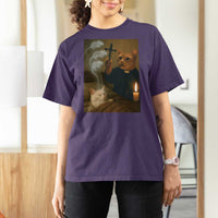 Funny Exorcist Cat Meme T Shirt For Women Dark Humor Cat - Wonder Print Shop