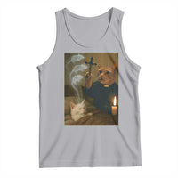 Funny Exorcist Cat Meme Tank Top Dark Humor Cat - Wonder Print Shop