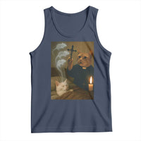 Funny Exorcist Cat Meme Tank Top Dark Humor Cat - Wonder Print Shop