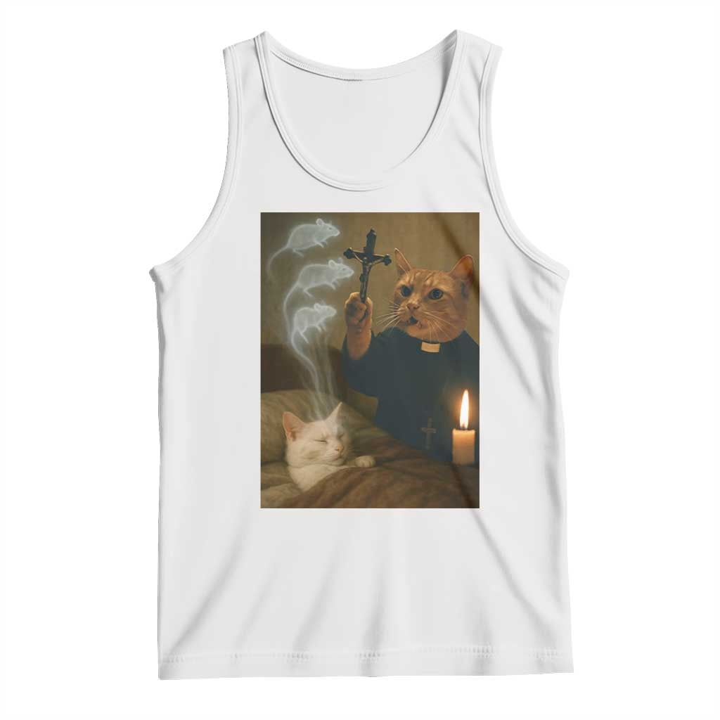 Funny Exorcist Cat Meme Tank Top Dark Humor Cat - Wonder Print Shop