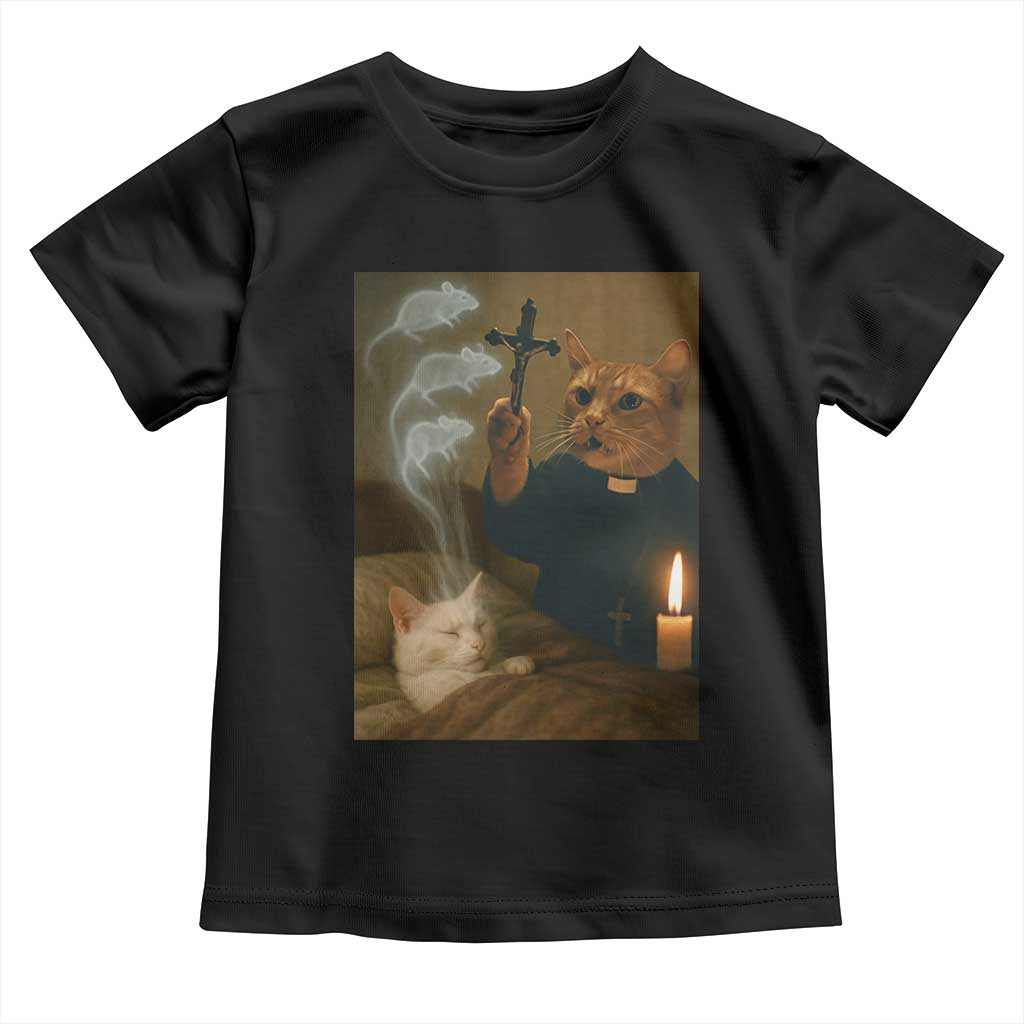 Funny Exorcist Cat Meme Toddler T Shirt Dark Humor Cat - Wonder Print Shop