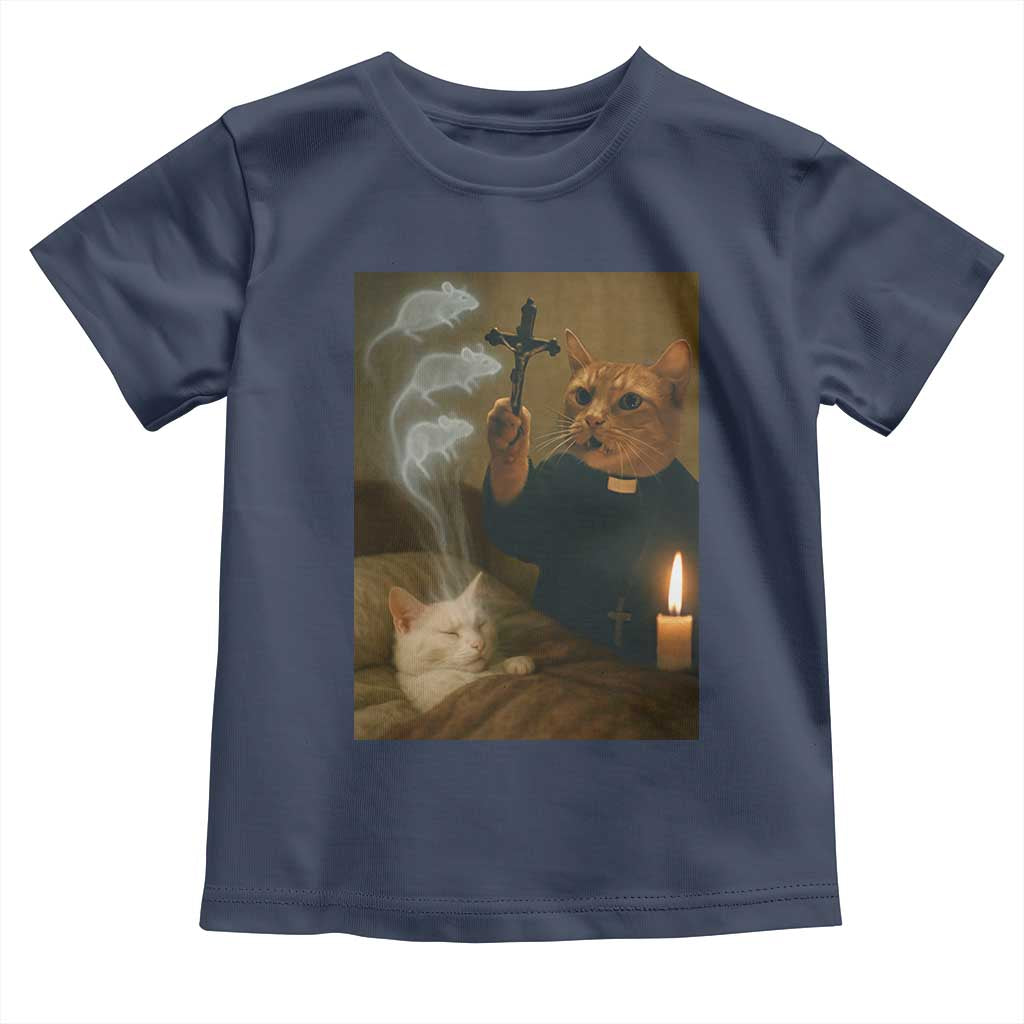 Funny Exorcist Cat Meme Toddler T Shirt Dark Humor Cat - Wonder Print Shop