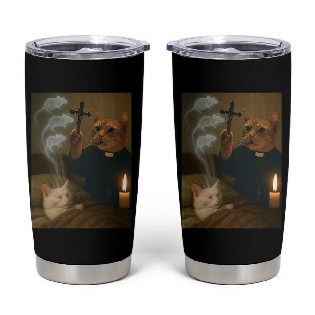 Funny Exorcist Cat Meme Tumbler Cup Dark Humor Cat - Wonder Print Shop