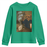 Funny Exorcist Cat Meme Youth Sweatshirt Dark Humor Cat - Wonder Print Shop