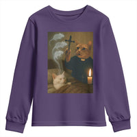 Funny Exorcist Cat Meme Youth Sweatshirt Dark Humor Cat - Wonder Print Shop