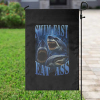 Retro Sharks Garden Flag Swim Fast Eat Ass Vintage 90s Bootleg Graphic - Wonder Print Shop