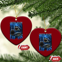 Retro Sharks Ceramic Ornament Swim Fast Eat Ass Vintage 90s Bootleg Graphic - Wonder Print Shop