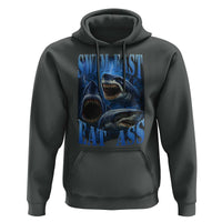 Retro Sharks Hoodie Swim Fast Eat Ass Vintage 90s Bootleg Graphic - Wonder Print Shop