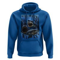 Retro Sharks Hoodie Swim Fast Eat Ass Vintage 90s Bootleg Graphic - Wonder Print Shop