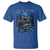 Retro Sharks T Shirt Swim Fast Eat Ass Vintage 90s Bootleg Graphic - Wonder Print Shop