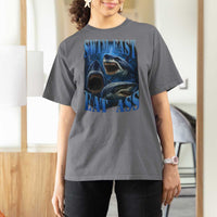 Retro Sharks T Shirt For Women Swim Fast Eat Ass Vintage 90s Bootleg Graphic - Wonder Print Shop