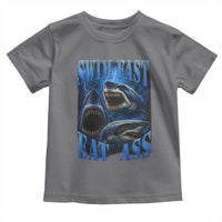 Retro Sharks Toddler T Shirt Swim Fast Eat Ass Vintage 90s Bootleg Graphic - Wonder Print Shop