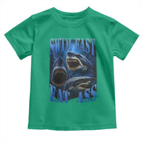 Retro Sharks Toddler T Shirt Swim Fast Eat Ass Vintage 90s Bootleg Graphic - Wonder Print Shop