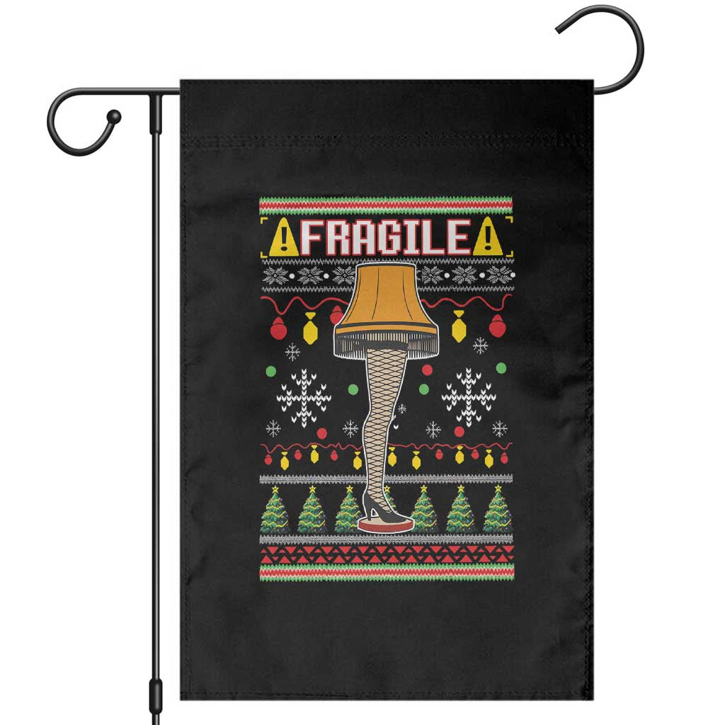 Leg Lamp Ugly Christmas Garden Flag Funny Xmas Movie Fragile - Wonder Print Shop