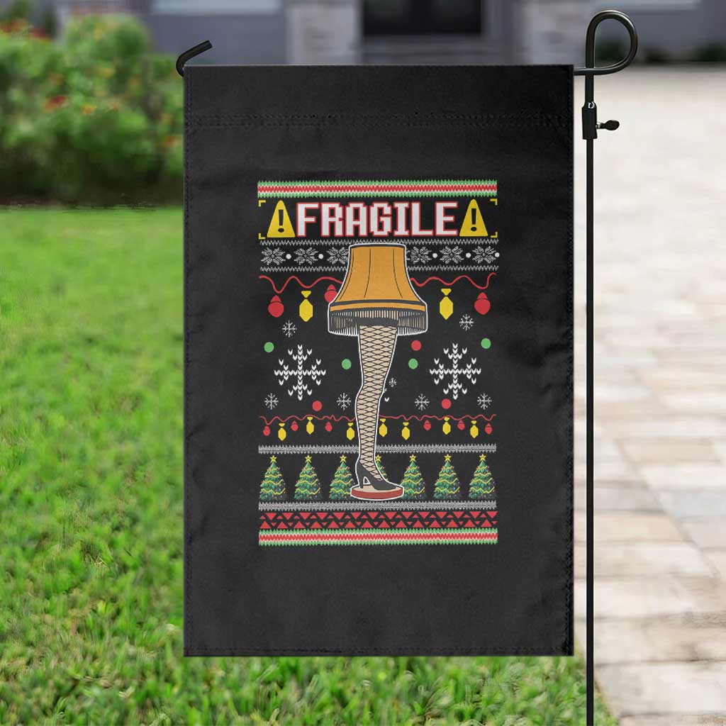 Leg Lamp Ugly Christmas Garden Flag Funny Xmas Movie Fragile - Wonder Print Shop