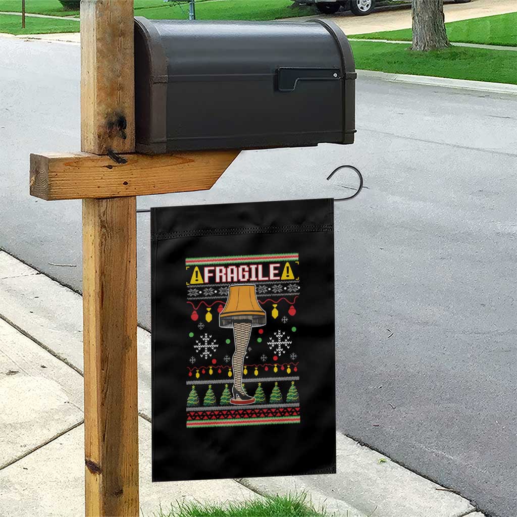 Leg Lamp Ugly Christmas Garden Flag Funny Xmas Movie Fragile - Wonder Print Shop