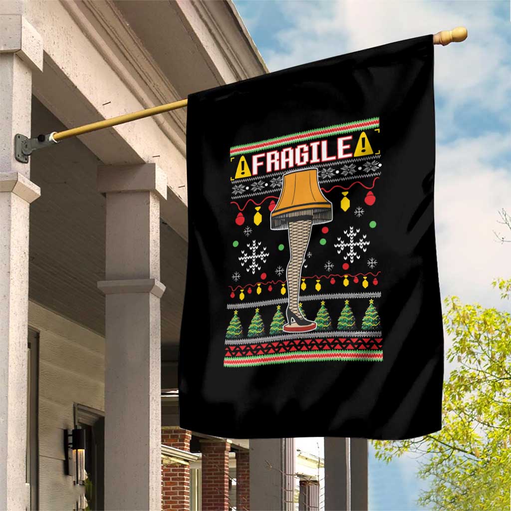 Leg Lamp Ugly Christmas Garden Flag Funny Xmas Movie Fragile - Wonder Print Shop