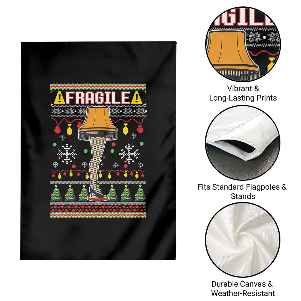 Leg Lamp Ugly Christmas Garden Flag Funny Xmas Movie Fragile - Wonder Print Shop