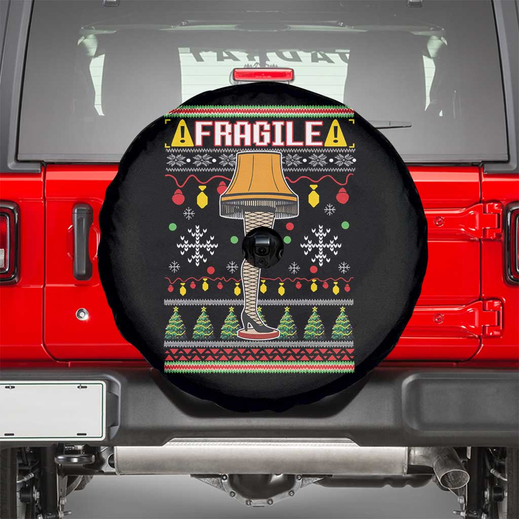Leg Lamp Ugly Christmas Spare Tire Cover Funny Xmas Movie Fragile - Wonder Print Shop