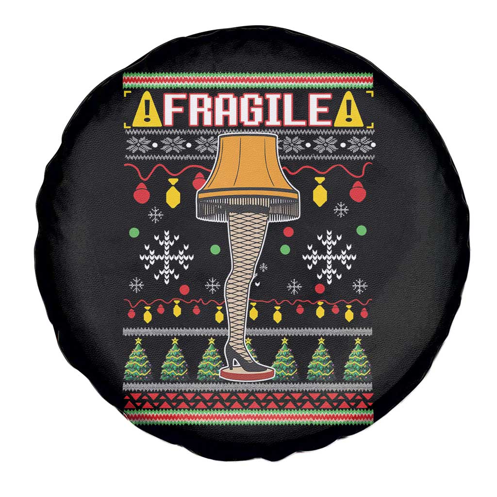 Leg Lamp Ugly Christmas Spare Tire Cover Funny Xmas Movie Fragile - Wonder Print Shop