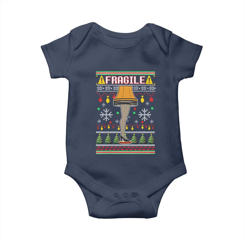 Leg Lamp Ugly Christmas Baby Onesie Funny Xmas Movie Fragile - Wonder Print Shop