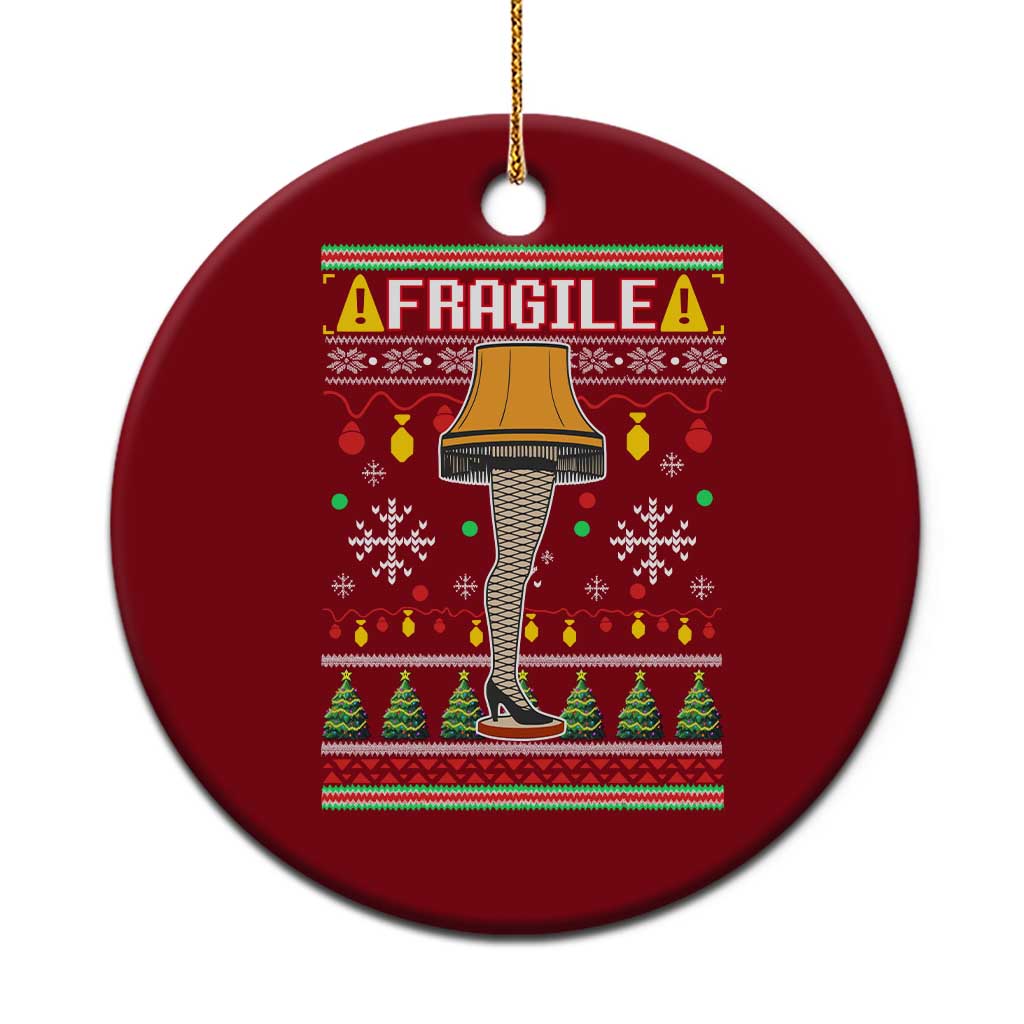 Leg Lamp Ugly Christmas Ceramic Ornament Funny Xmas Movie Fragile - Wonder Print Shop
