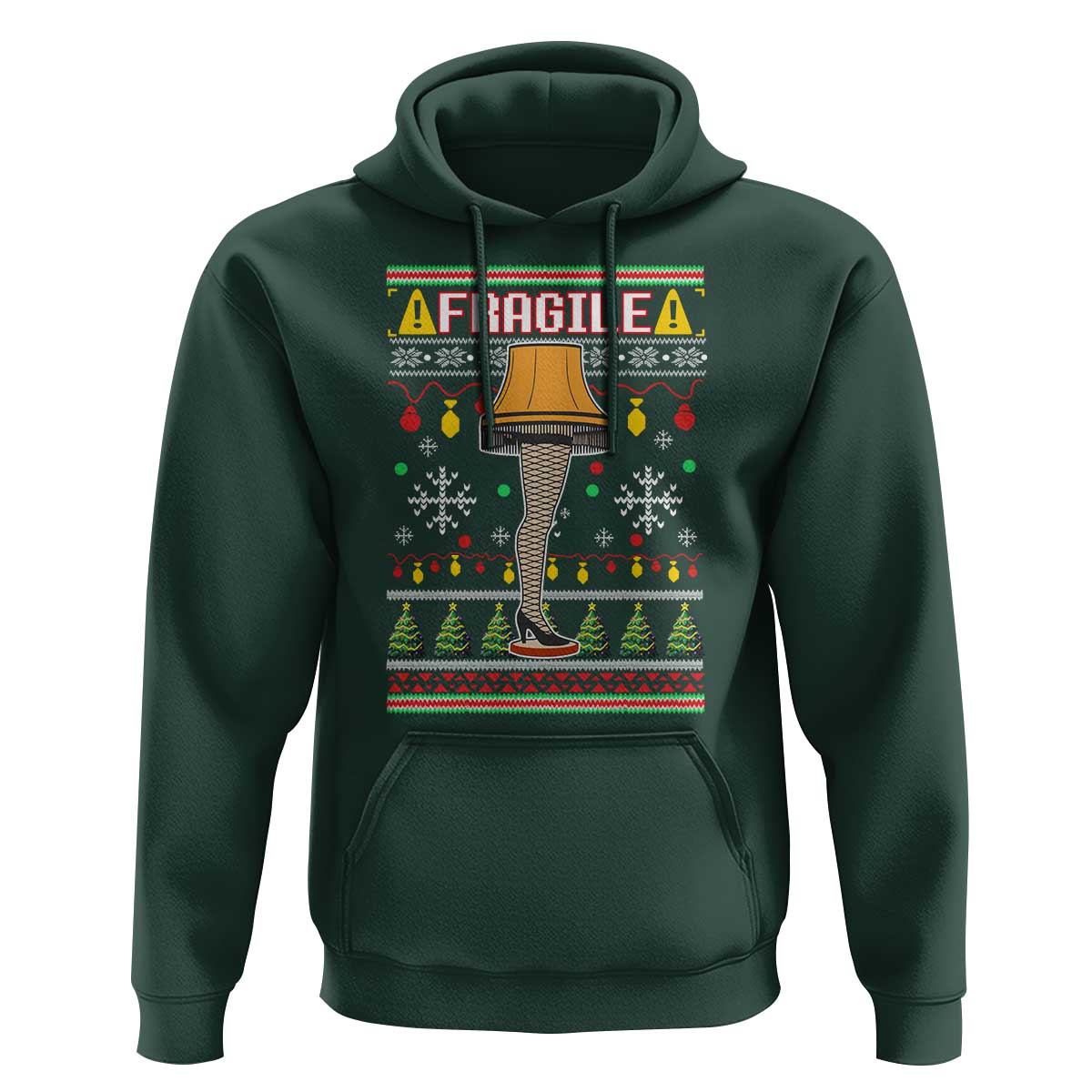 Leg Lamp Ugly Christmas Hoodie Funny Xmas Movie Fragile - Wonder Print Shop