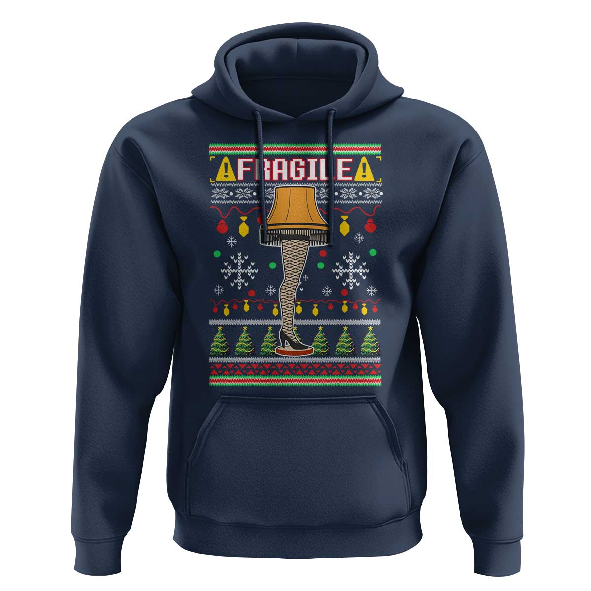 Leg Lamp Ugly Christmas Hoodie Funny Xmas Movie Fragile - Wonder Print Shop