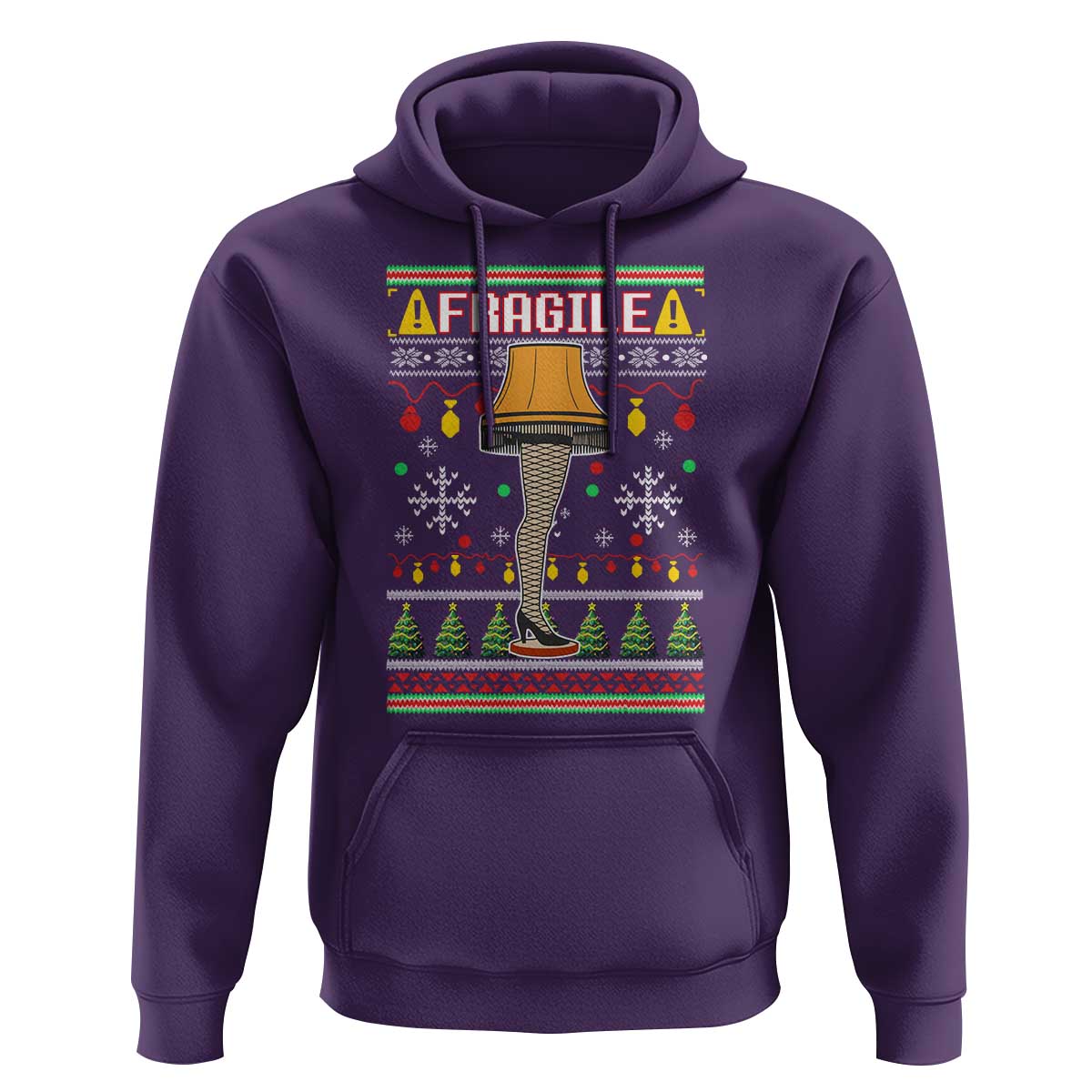 Leg Lamp Ugly Christmas Hoodie Funny Xmas Movie Fragile - Wonder Print Shop