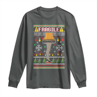 Leg Lamp Ugly Christmas Long Sleeve Shirt Funny Xmas Movie Fragile - Wonder Print Shop