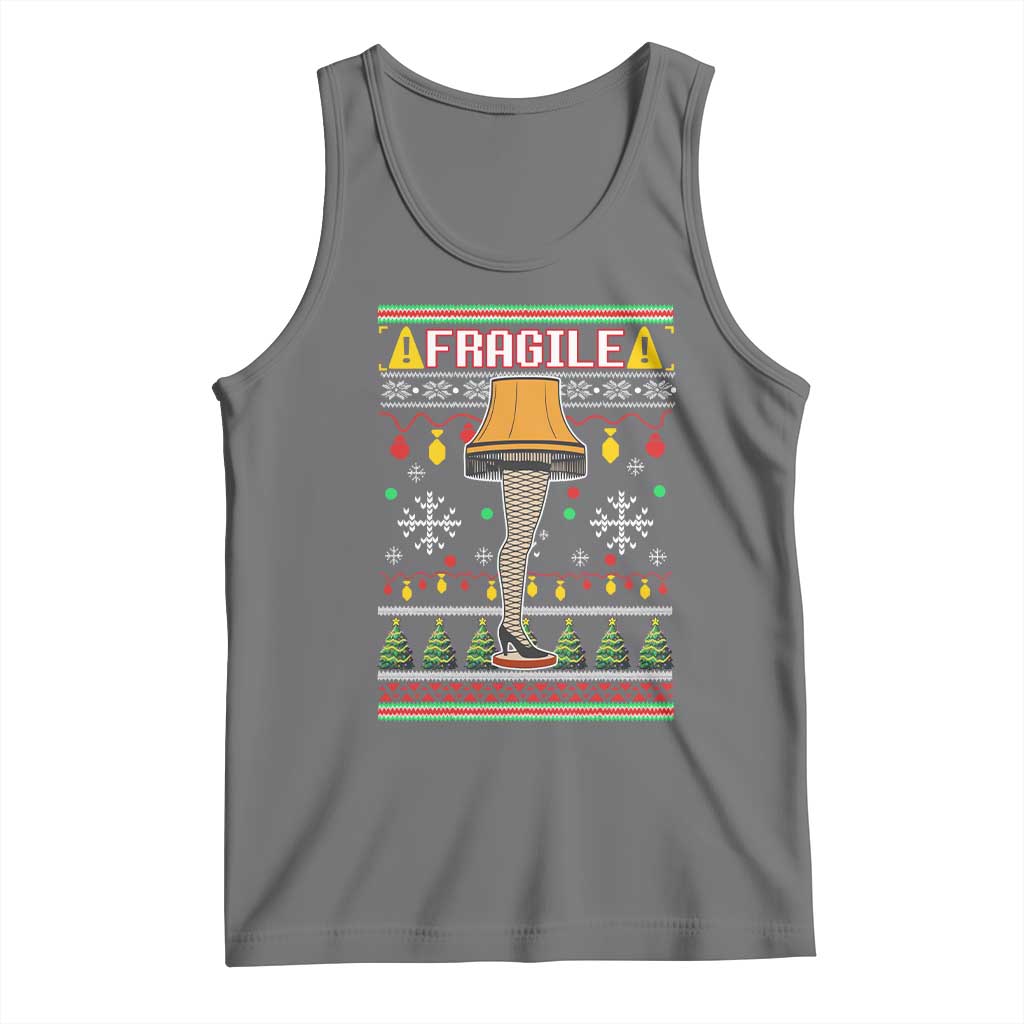Leg Lamp Ugly Christmas Tank Top Funny Xmas Movie Fragile - Wonder Print Shop