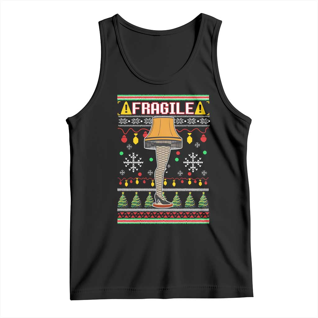 Leg Lamp Ugly Christmas Tank Top Funny Xmas Movie Fragile - Wonder Print Shop