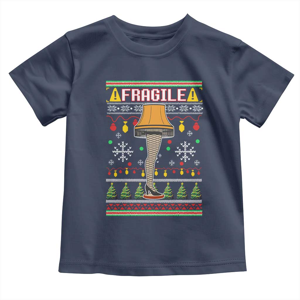 Leg Lamp Ugly Christmas Toddler T Shirt Funny Xmas Movie Fragile - Wonder Print Shop