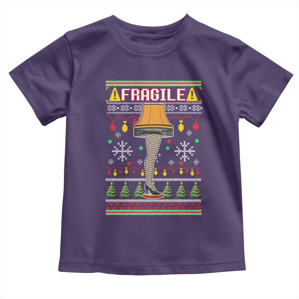 Leg Lamp Ugly Christmas Toddler T Shirt Funny Xmas Movie Fragile - Wonder Print Shop