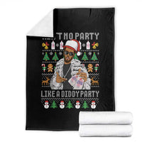 Funny Christmas Diddy Throw Blanket Aint No Party Like A Diddy Party Baby Oil Ugly Xmas - Wonder Print Shop