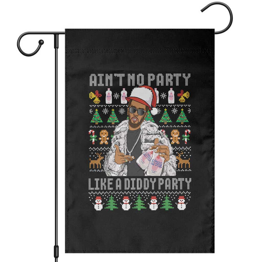 Funny Christmas Diddy Garden Flag Aint No Party Like A Diddy Party Baby Oil Ugly Xmas - Wonder Print Shop