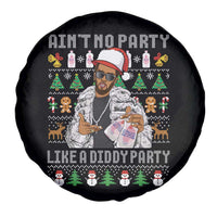Funny Christmas Diddy Spare Tire Cover Aint No Party Like A Diddy Party Baby Oil Ugly Xmas - Wonder Print Shop