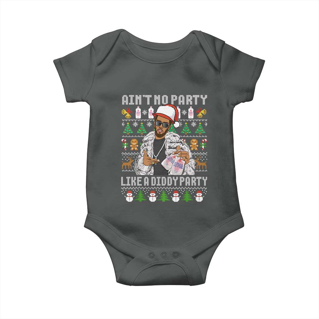 Funny Christmas Diddy Baby Onesie Aint No Party Like A Diddy Party Baby Oil Ugly Xmas - Wonder Print Shop