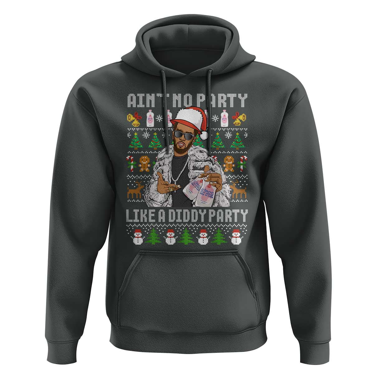 Funny Christmas Diddy Hoodie Aint No Party Like A Diddy Party Baby Oil Ugly Xmas - Wonder Print Shop